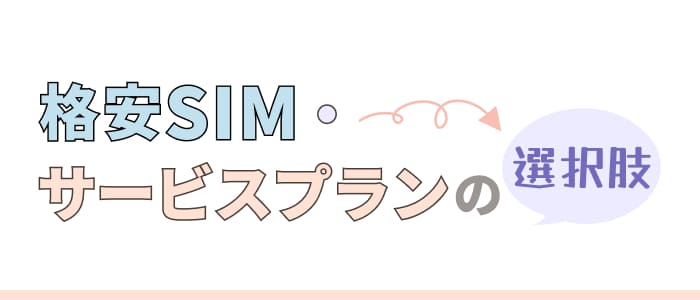 格安SIM・サービスプランの選択肢